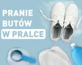 Białe buty, proszek do prania, worek i płyn. Dowiedz się, czy new balance można prać w pralce, by zachować ich świeżość.