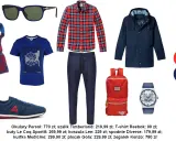 Inspiracja na męską stylizację: granatowa kurtka, czerwono-niebieska koszula w kratę, jeansy, niebieski t-shirt, szalik, buty i plecak. Jak dobierać kolory ubrań męskich?