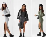 Trzy kobiety prezentują modne sukienki z rozcięciem. Inspiracja, jak znaleźć swój styl, w trzech odsłonach: casual, rock i militarny.